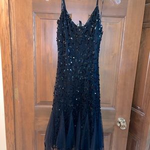 Betsy Johnson Evening Black Sequins Dress